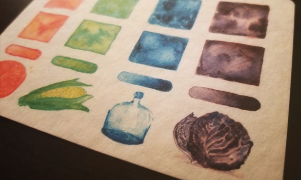 【ポストカード】色集め【水彩・分離色】