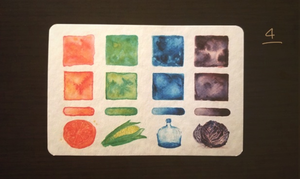 【ポストカード】色集め【水彩・分離色】