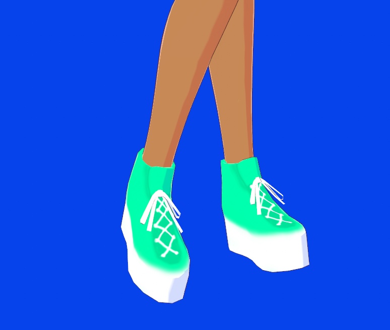 Simplistic Cyan Outfit with Cupid Heart