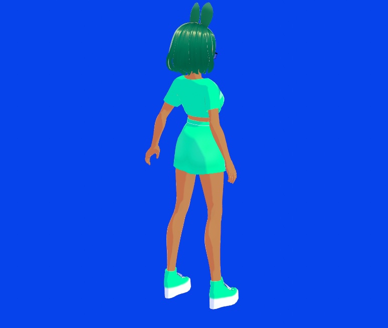 Simplistic Cyan Outfit with Cupid Heart