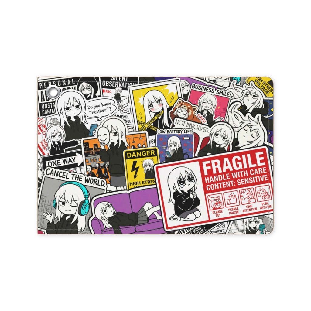 “neither”ステッカーボムパスケース