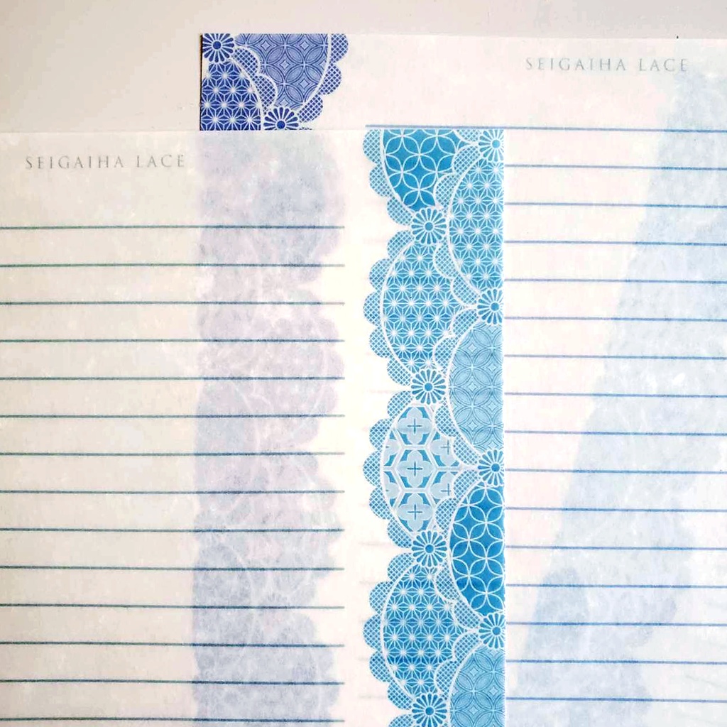 青海波×レースの特殊紙便せん