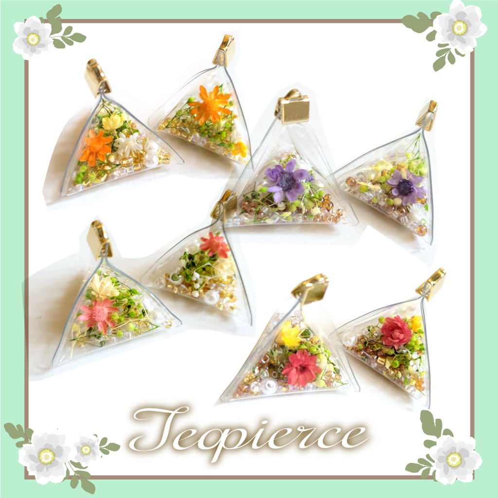 ティーバッグ風耳飾り D:ローズヒップ