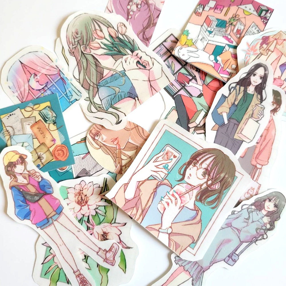お洒落女子の日常風景フレークシール