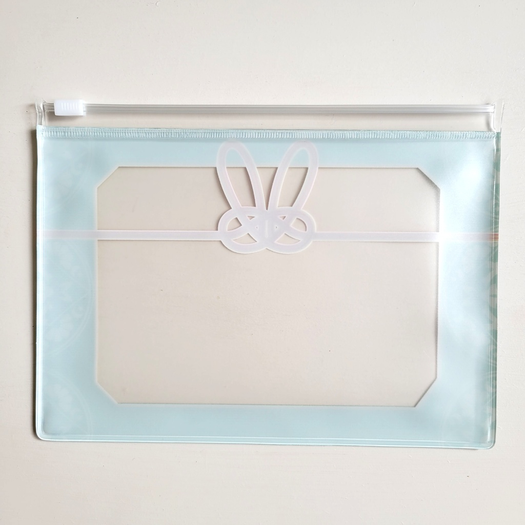 うさぎ水引風クリアスライドポーチ