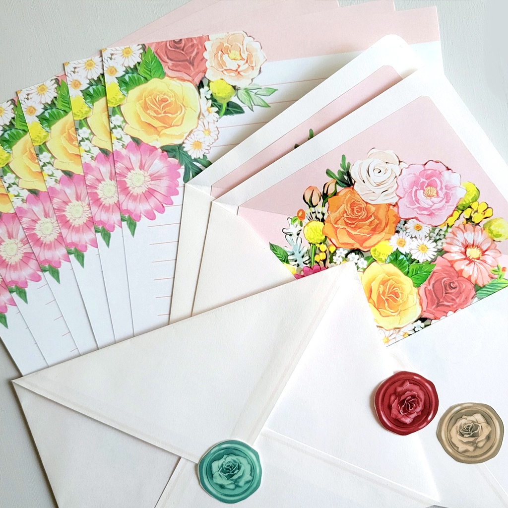 ぱっと花咲くレターセット