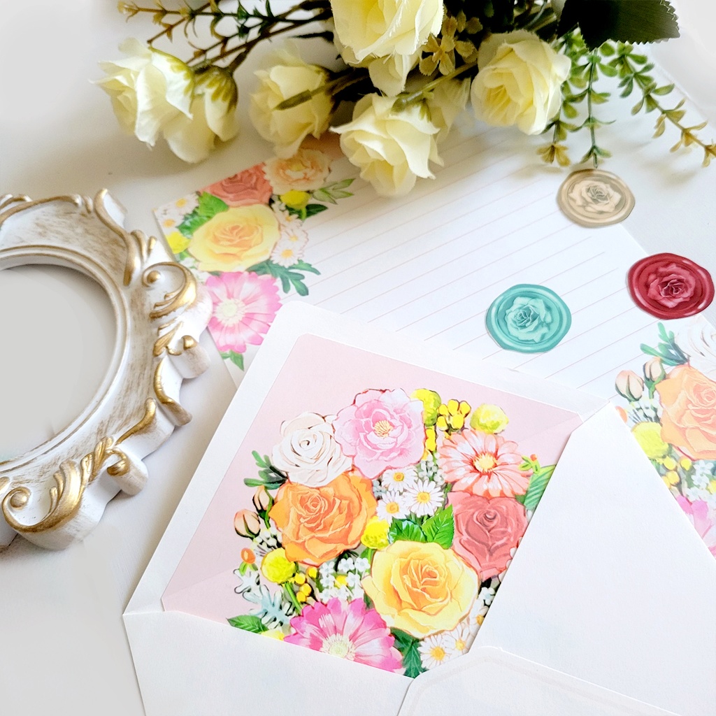 ぱっと花咲くレターセット