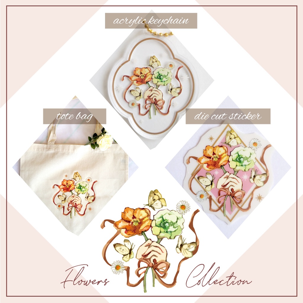 マチつきコットントートバッグ「門出の花」