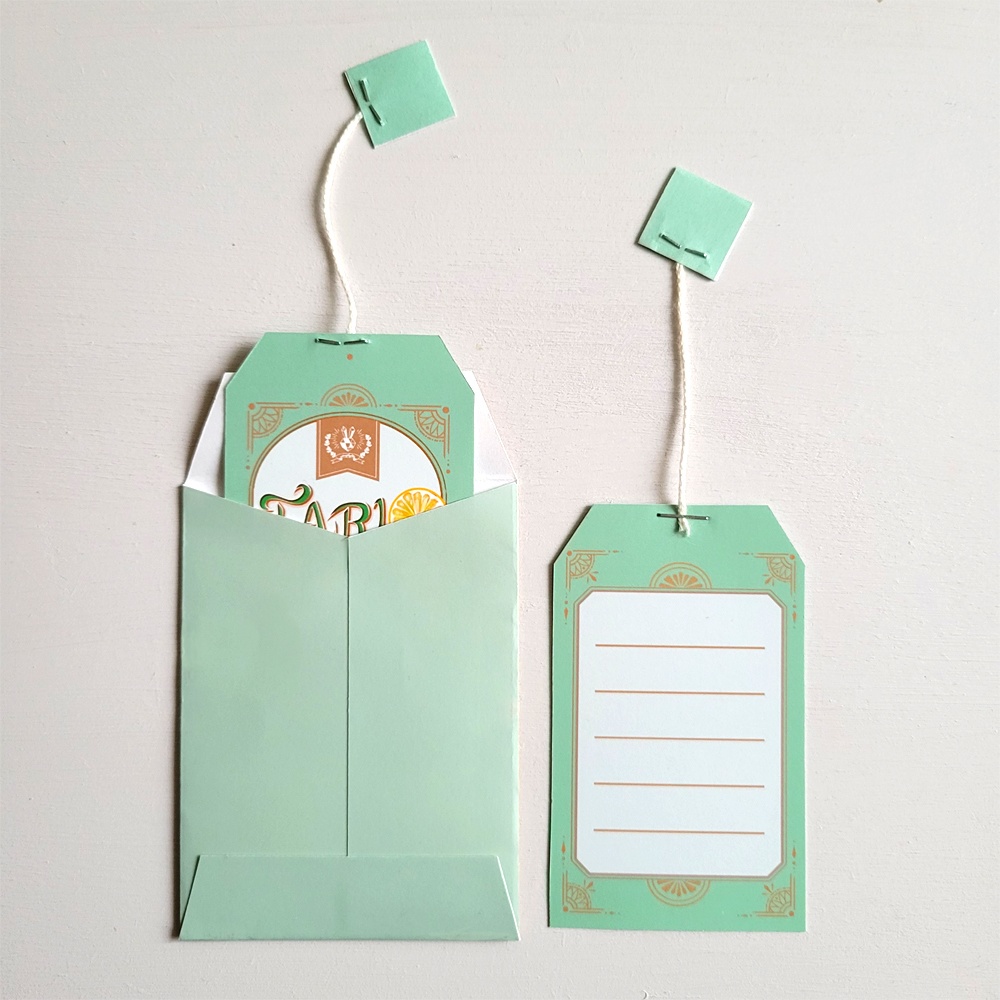 〈全4種〉ティーバッグパッケージ風メッセージカード&ぽち袋セット