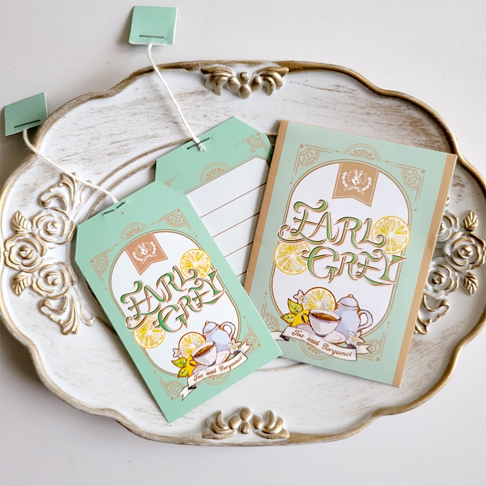 〈全4種〉ティーバッグパッケージ風メッセージカード&ぽち袋セット