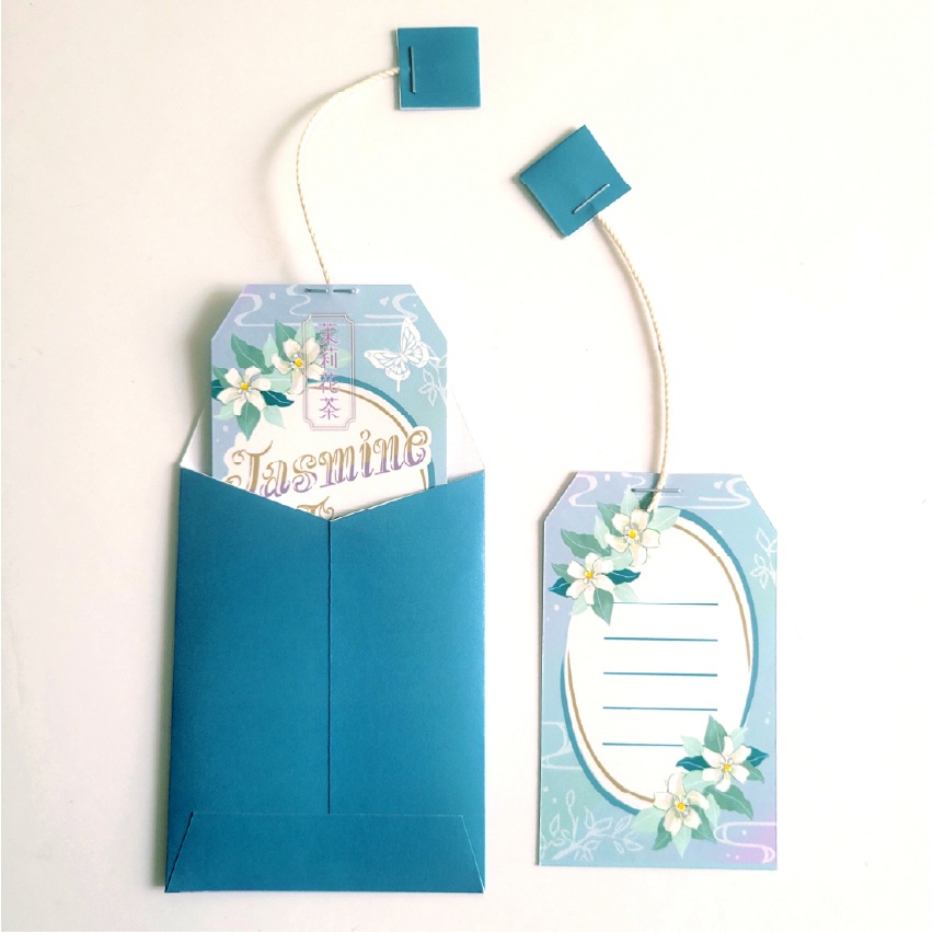 〈全4種〉ティーバッグパッケージ風メッセージカード&ぽち袋セット