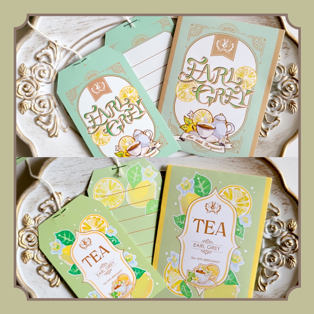 《紅茶缶付》ティーバッグパッケージ風メッセージカード&ぽち袋&紅茶缶セット