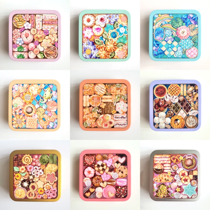 クッキー缶風メッセージカードセット(ステッカー・ミニ封筒つき)【全10種】