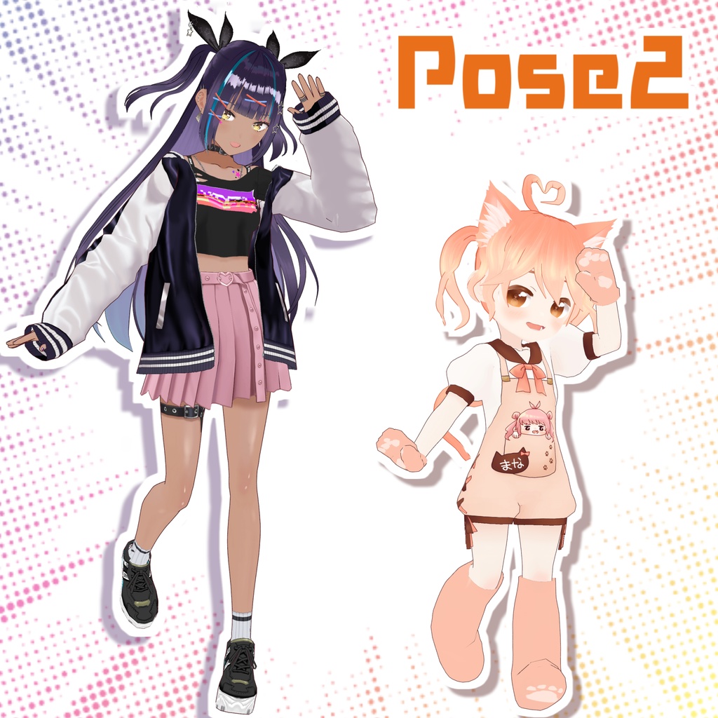 VRoidStudio用ごきげんポーズ集(5種×2パターン)