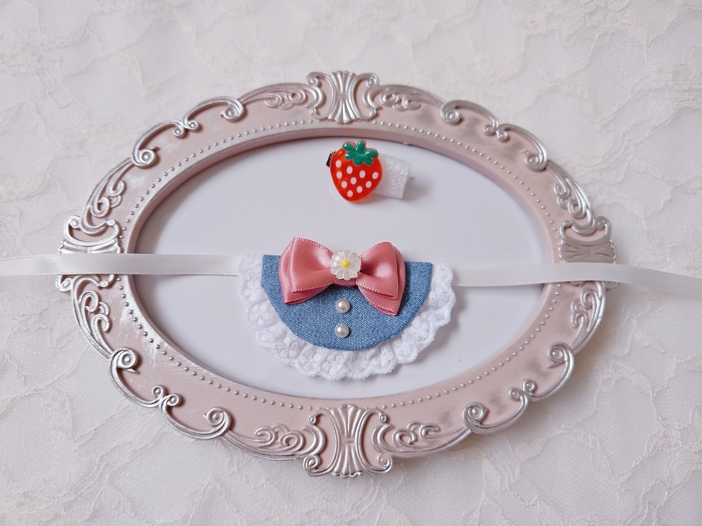 お花モチーフスタイ いちごクリップ