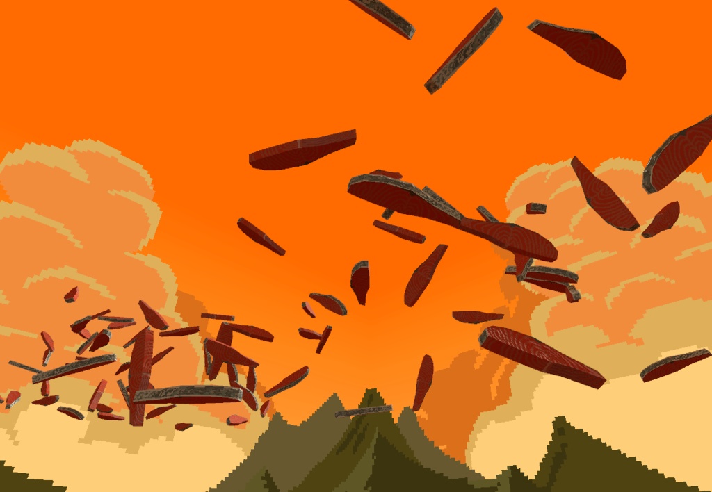 ローポリ鮭の切り身