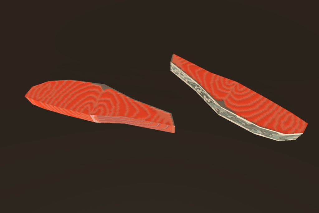 ローポリ鮭の切り身