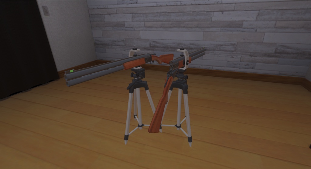 三脚とショットガンで作った罠の3Dモデル
