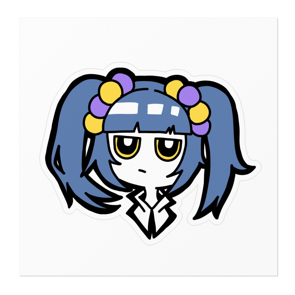 ネイビーツインテちゃんステッカー