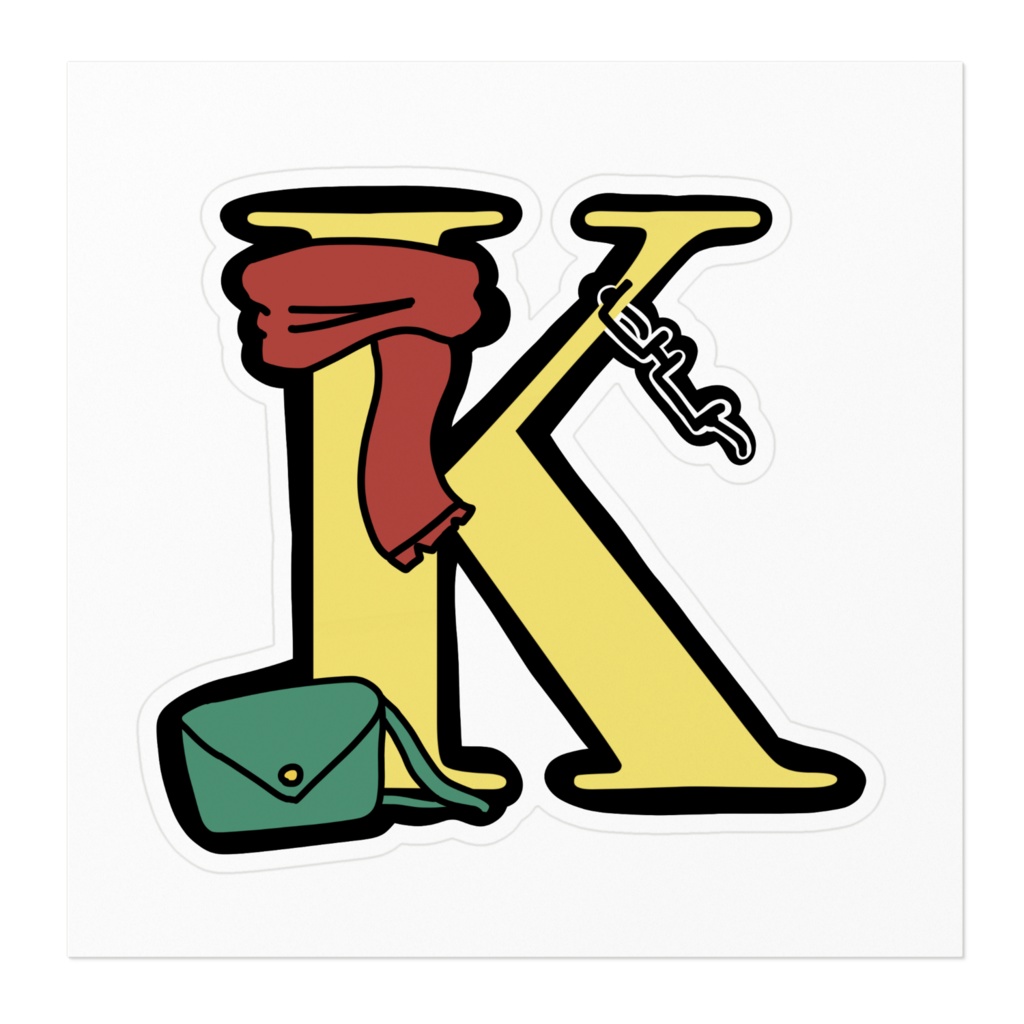 イニシャルステッカー“ K”