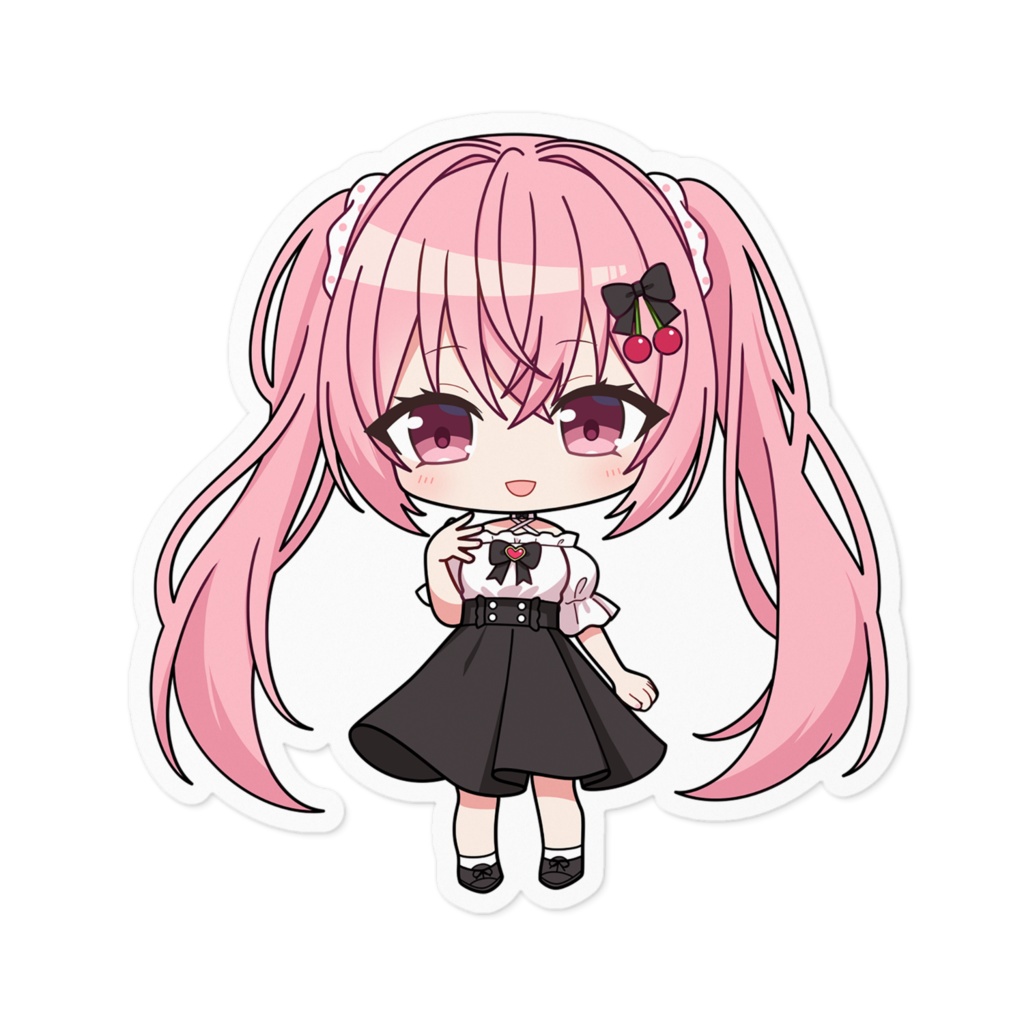 桜桃らむ　ステッカー100 x 100 (mm)