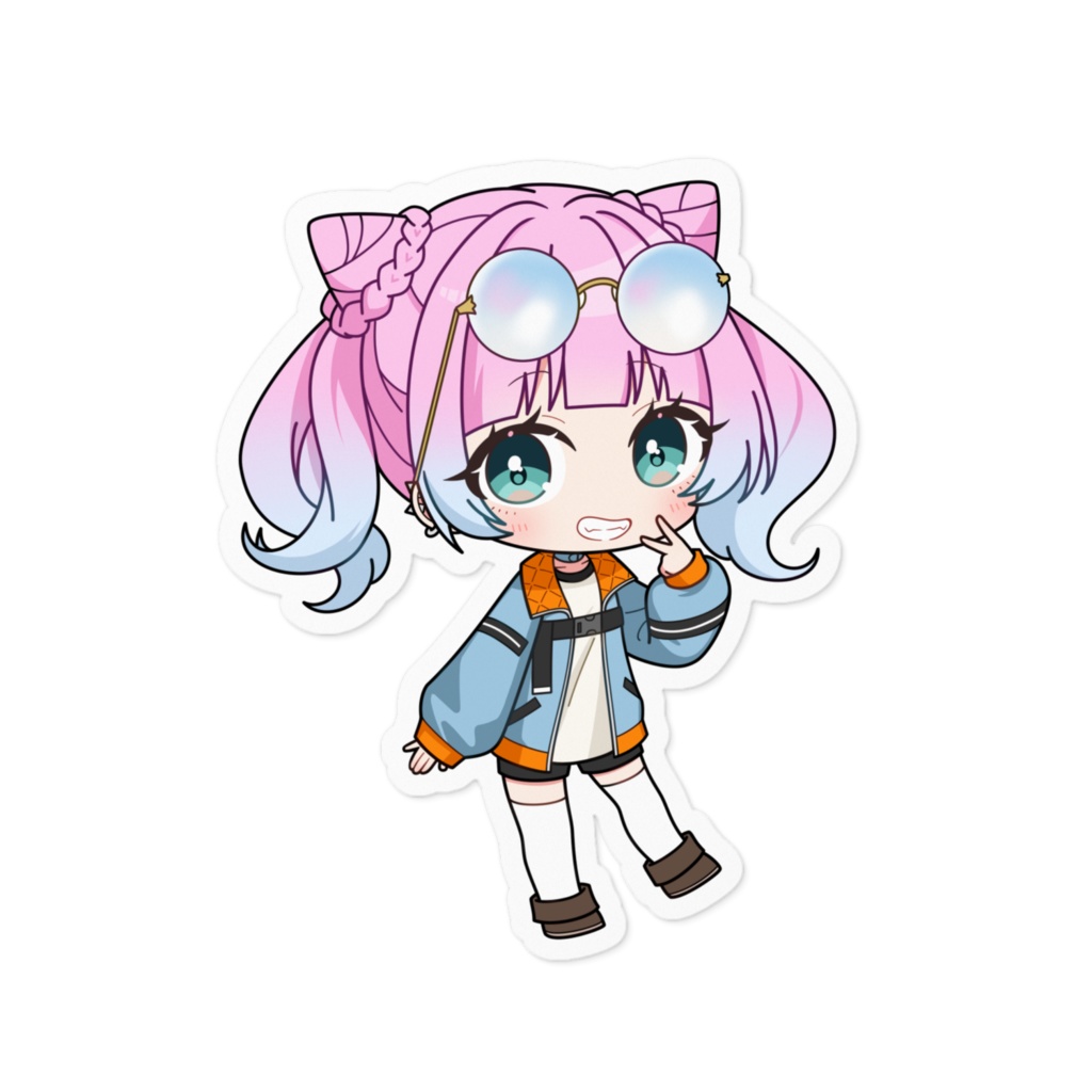 紺野きつねこ	ステッカー - 100 x 100 (mm)