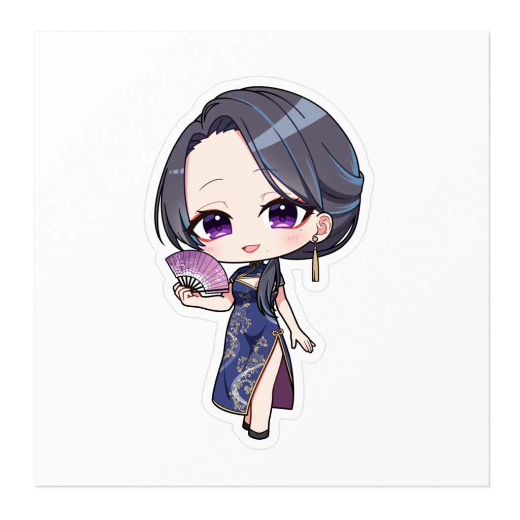 夜雲はなび ステッカー - 100 x 100 (mm)