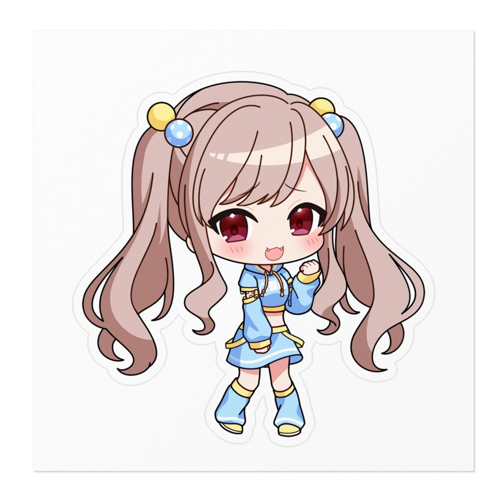 猫飴みるく ステッカー - 100 x 100 (mm)