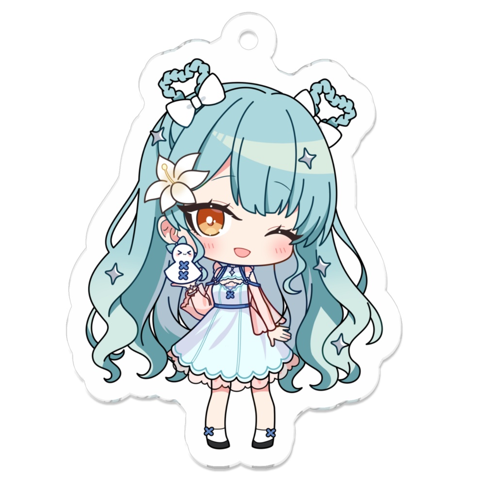 雨恋うる アクリルキーホルダー - 50 x 50 (mm)