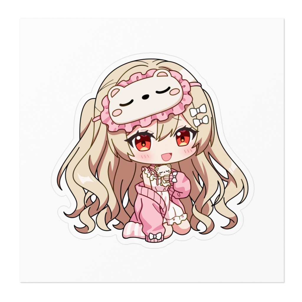 ふわもちきなこ ステッカー - 100 x 100 (mm)