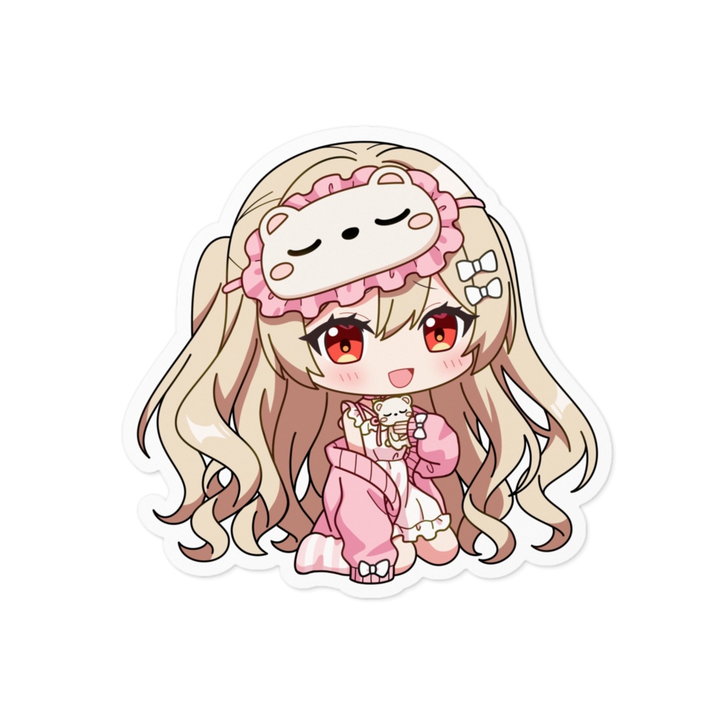 ふわもちきなこ　ステッカー - 100 x 100 (mm)