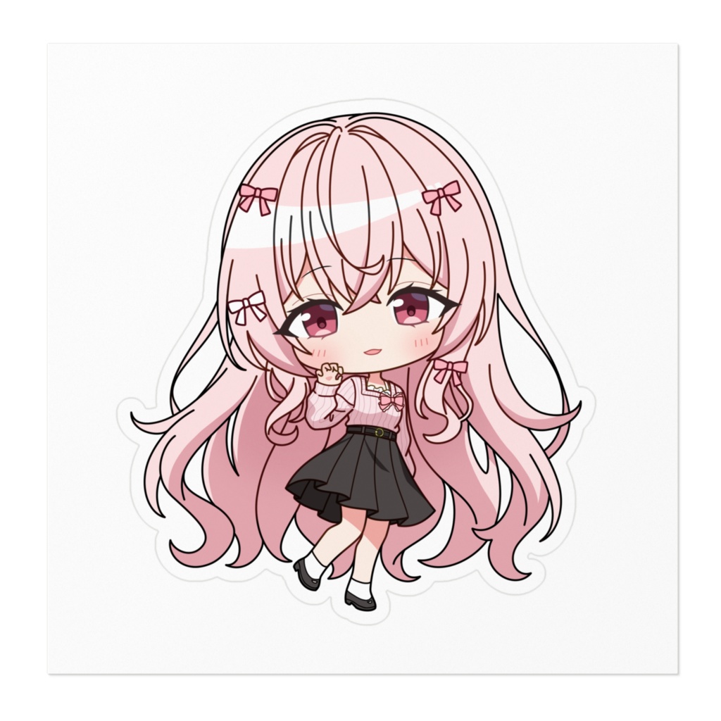 結月モモ ステッカー - 100 x 100 (mm)