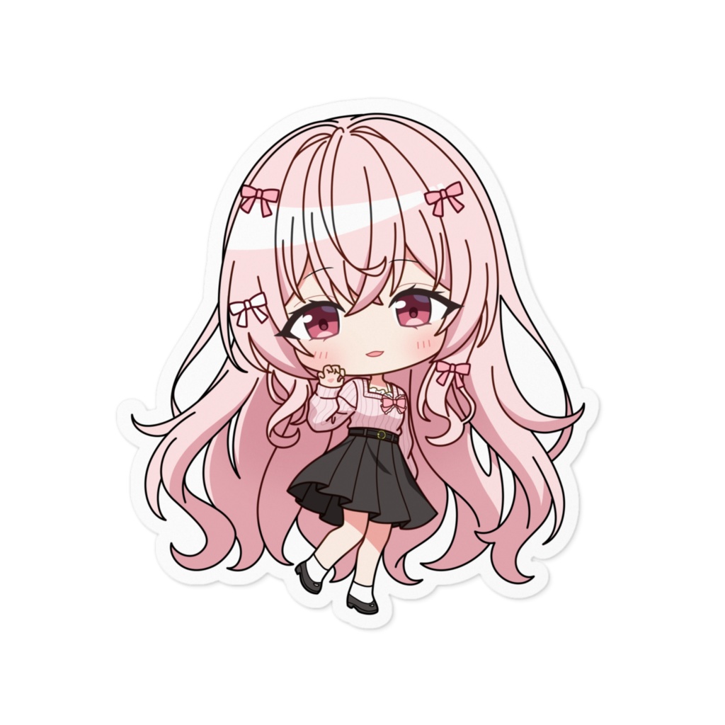 結月モモ ステッカー - 100 x 100 (mm)