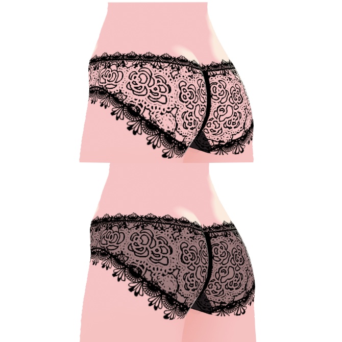 【#VRoid 無料アリ】女性用レース下着上下セット