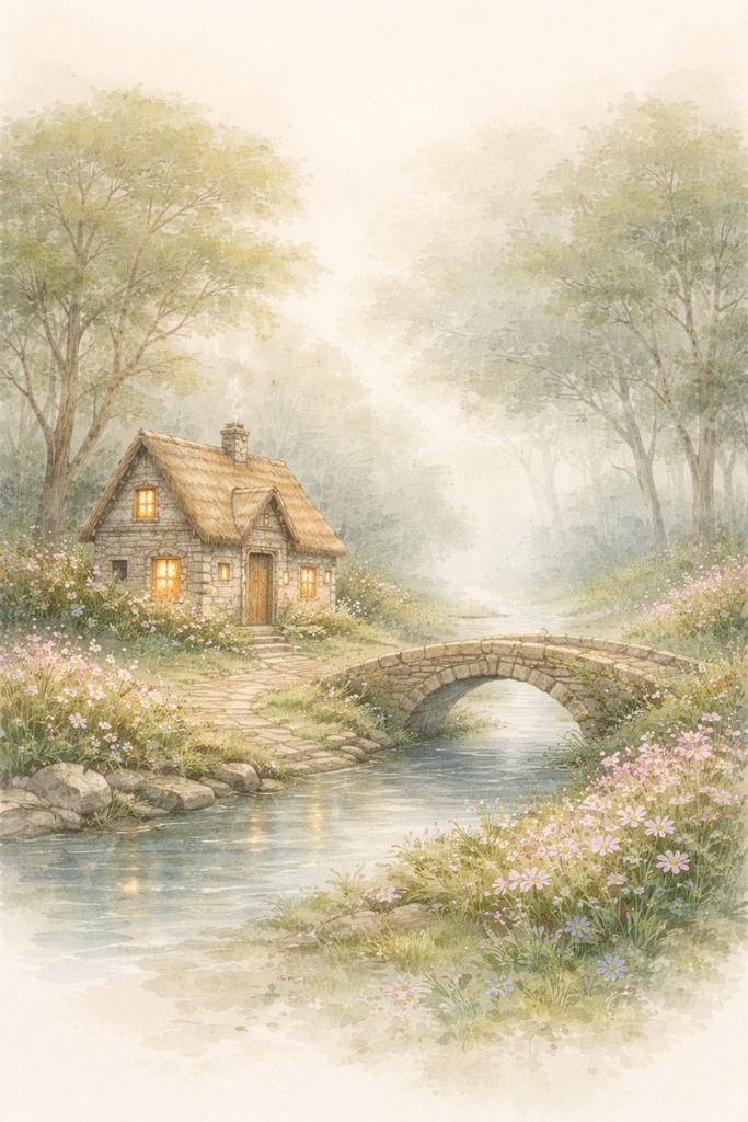 童話風・やさしい風景イラスト5枚セット