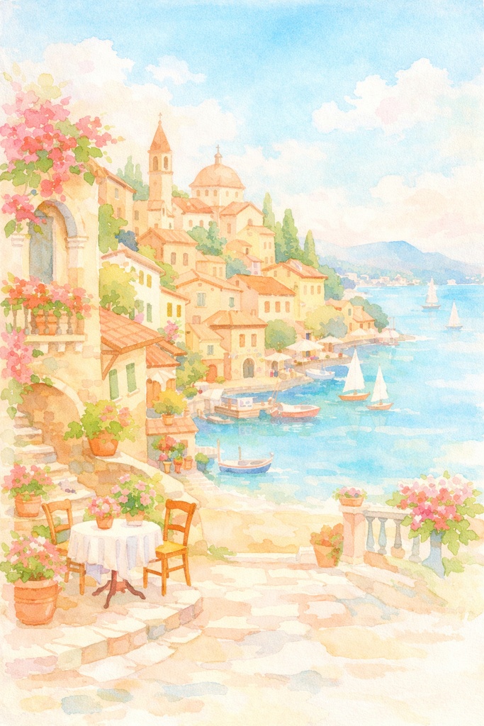 童話風・やさしい風景イラスト5枚セット