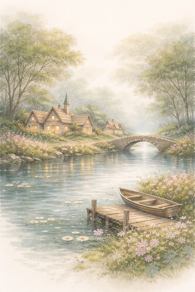 童話風・やさしい風景イラスト5枚セット