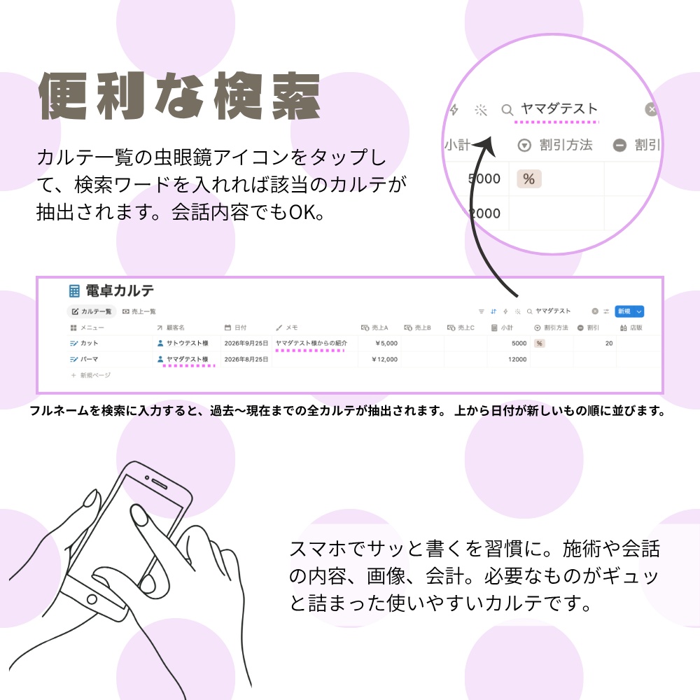 電卓カルテ|Notionテンプレート / ひとりサロン、フリーの美容師