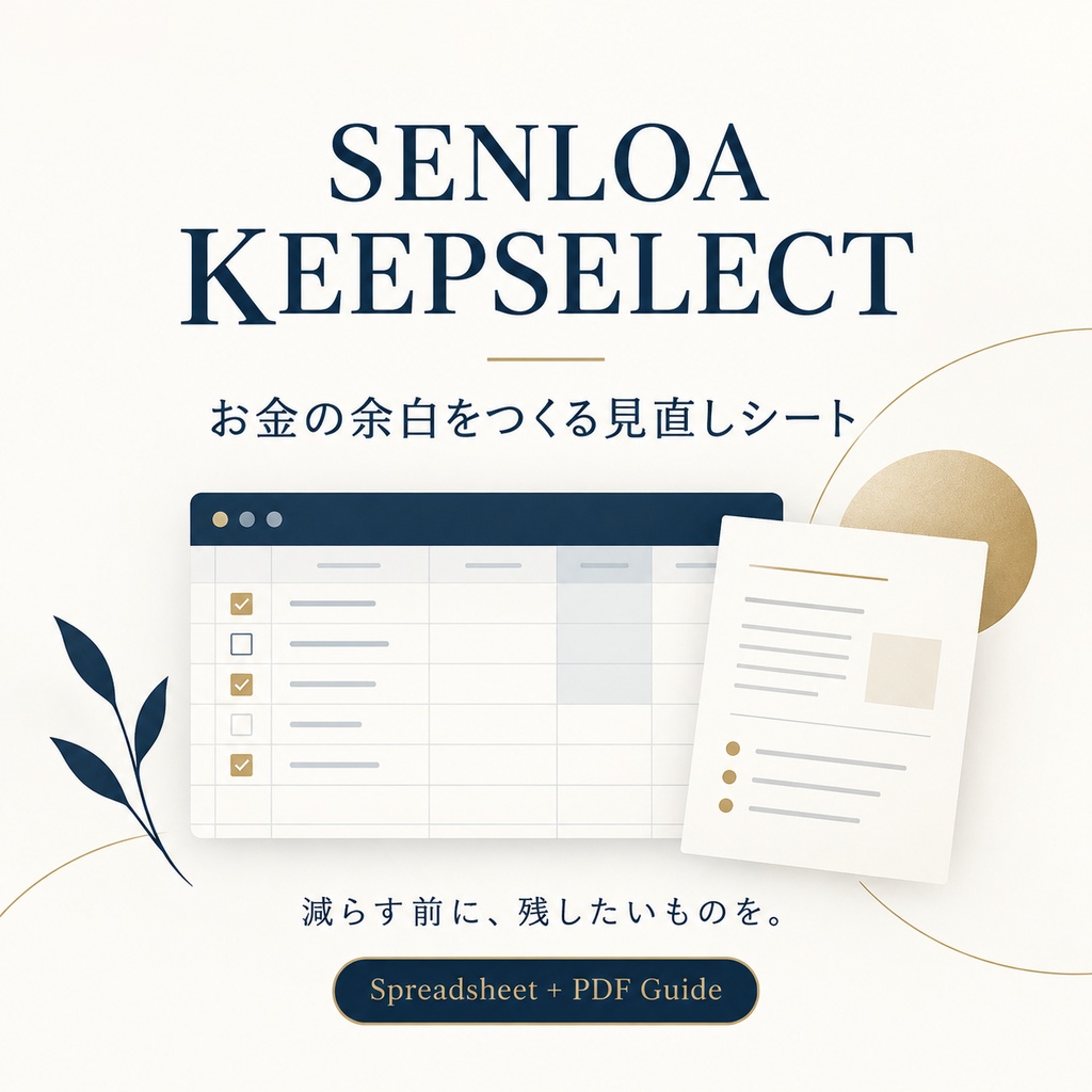 SENLOA KEEPSELECT｜お金の余白をつくる見直しシート