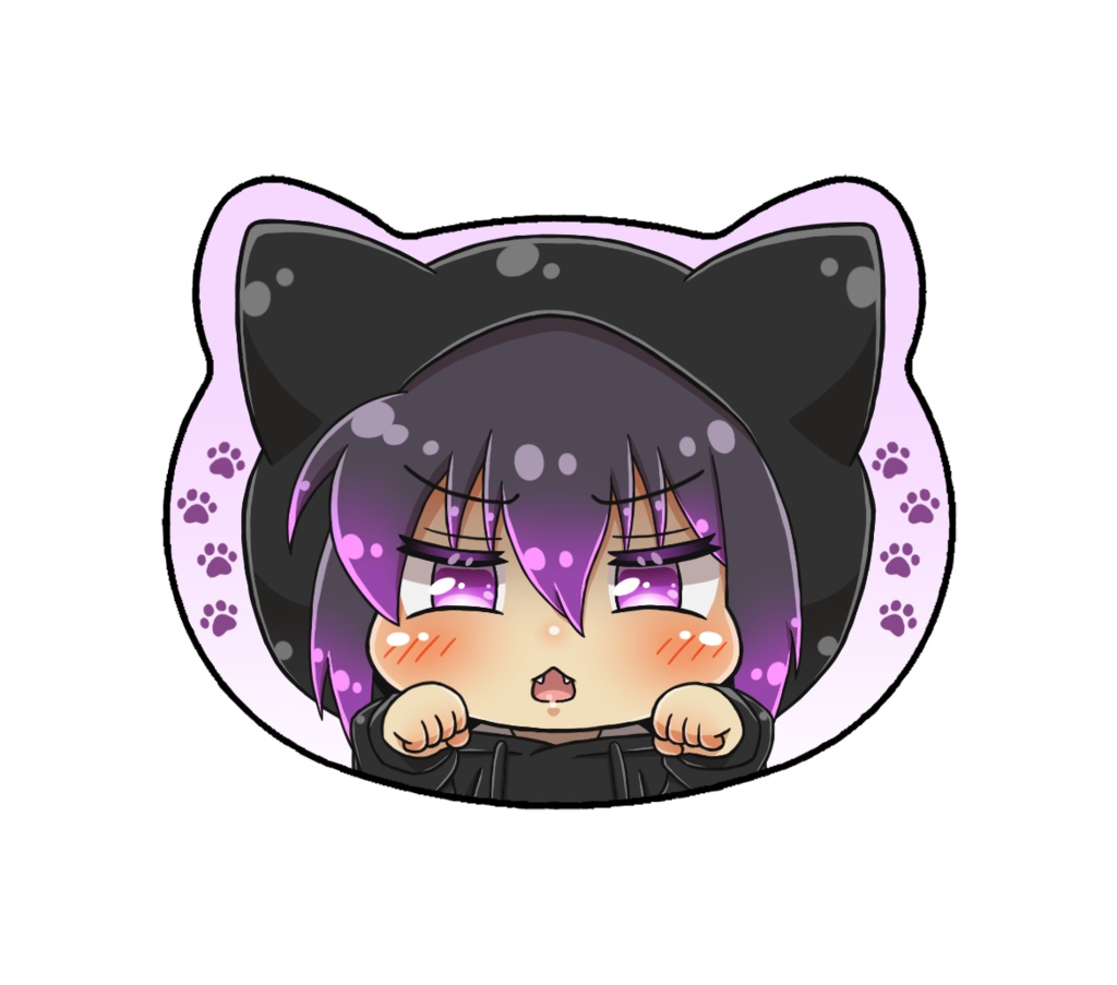 雨音心夜 ねこちゃん型缶バッジ