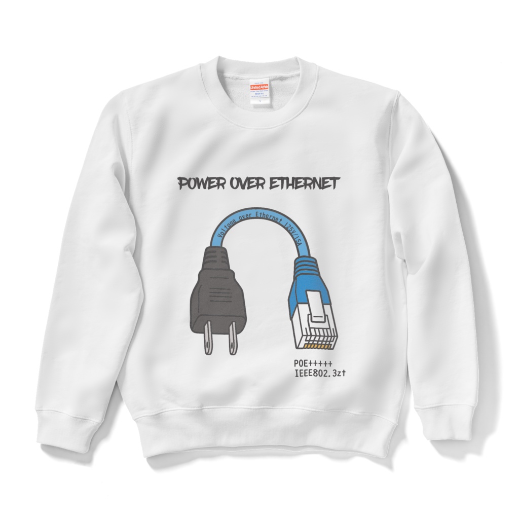 Power over Ethernet +++++ 白 スウェット