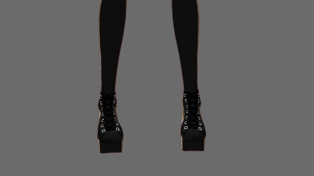 『VRoid&セシル変身』ブーツ(ブラウン、ブラック、レッド)3点セット『ワンピース用テクスチャ』