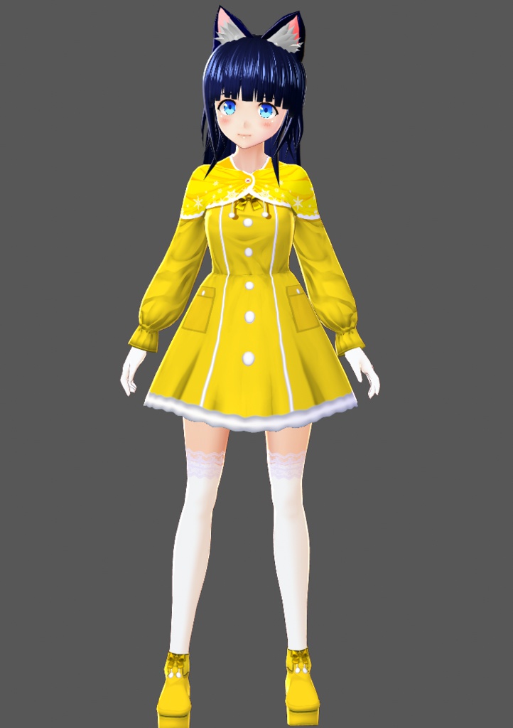 基本色無料『VRoid&セシル変身』スノーケープワンピ(リボンシューズ同封)『ワンピース用テクスチャ』