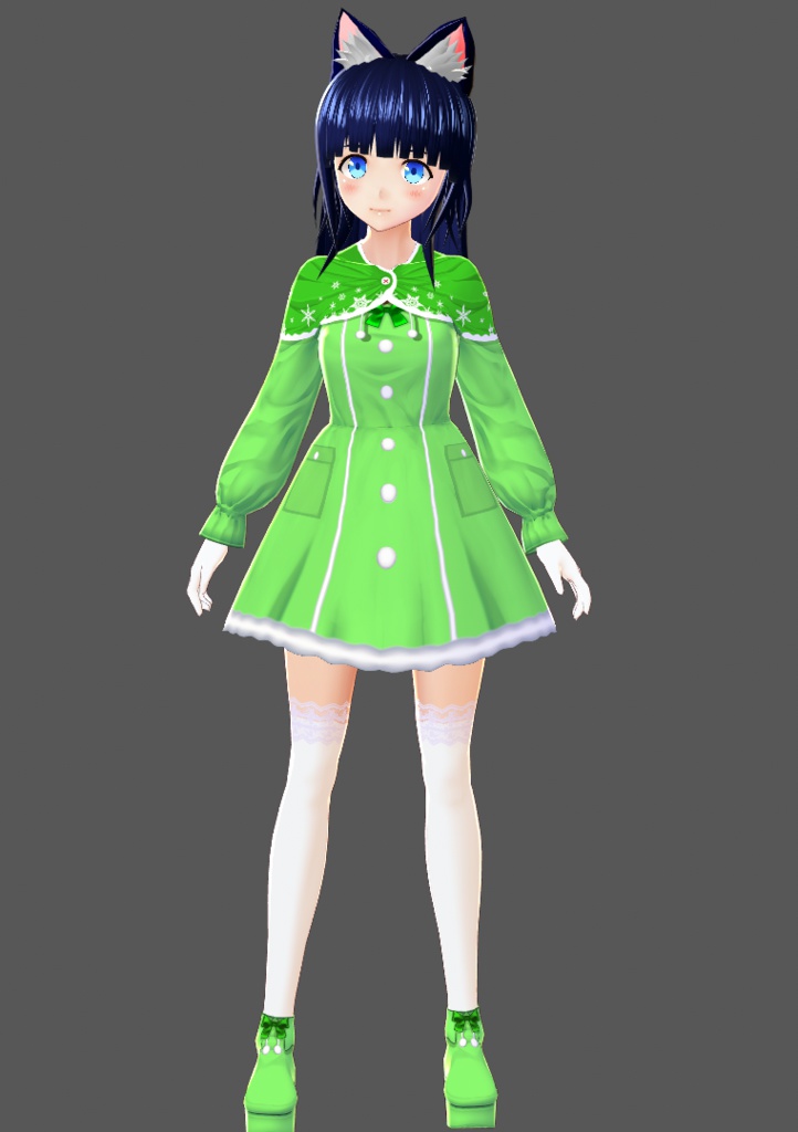 基本色無料『VRoid&セシル変身』スノーケープワンピ(リボンシューズ同封)『ワンピース用テクスチャ』