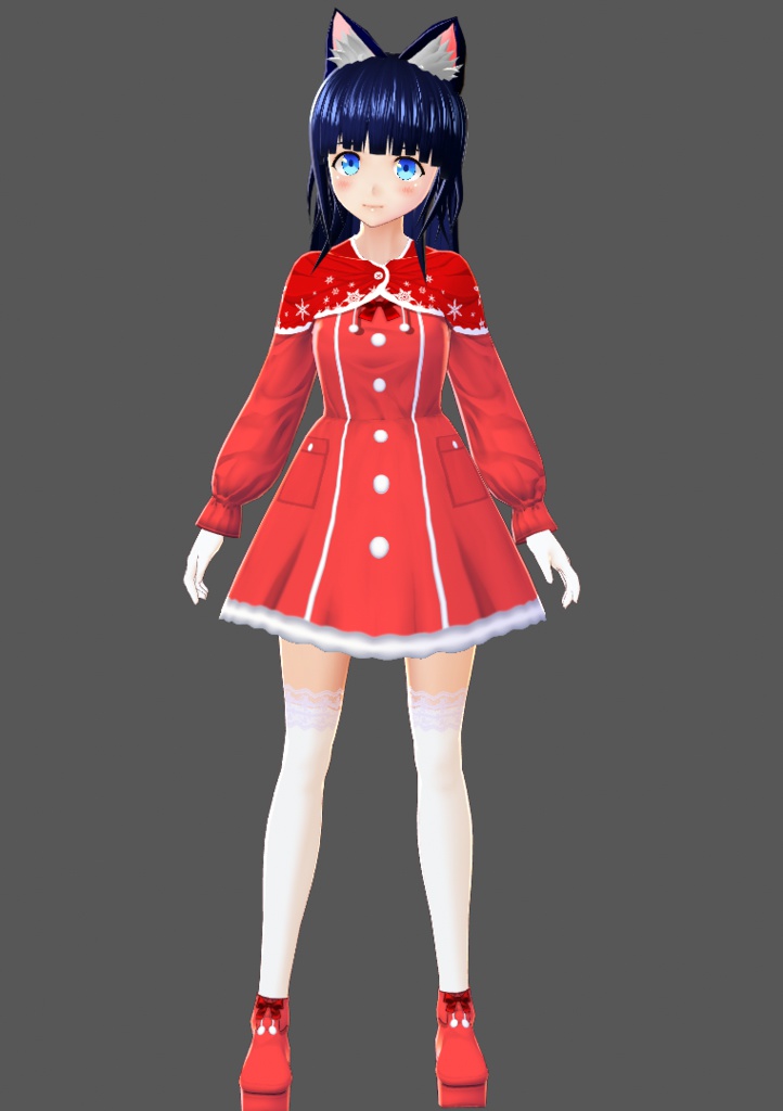 基本色無料『VRoid&セシル変身』スノーケープワンピ(リボンシューズ同封)『ワンピース用テクスチャ』
