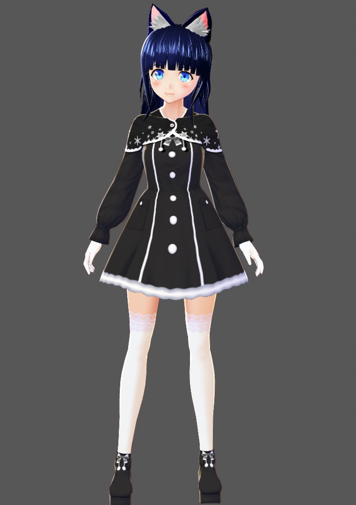 基本色無料『VRoid&セシル変身』スノーケープワンピ(リボンシューズ同封)『ワンピース用テクスチャ』