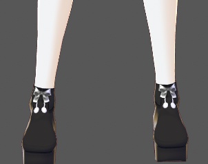 基本色無料『VRoid&セシル変身』リボンシューズ