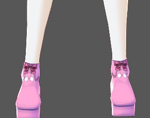 基本色無料『VRoid&セシル変身』リボンシューズ