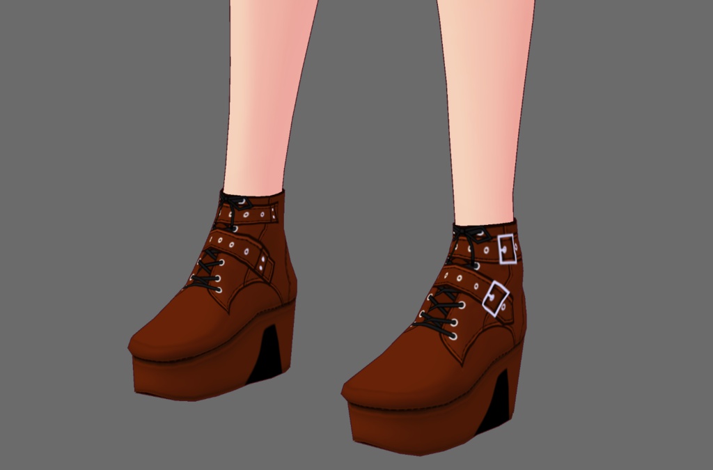 『VRoid&セシル変身』ベルトブーツセット(ブラック:ブラウン)