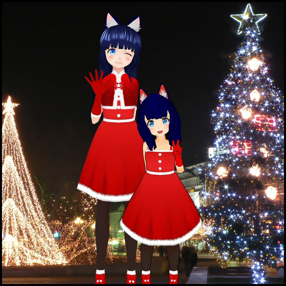 (無料配布) 犬子屋【サンタワンピース】VRoid&セシル変身用